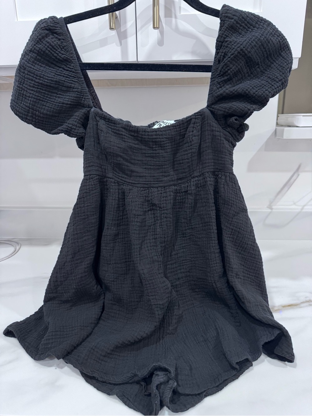 Princess Polly Black Puff-Sleeve Girls' Dress